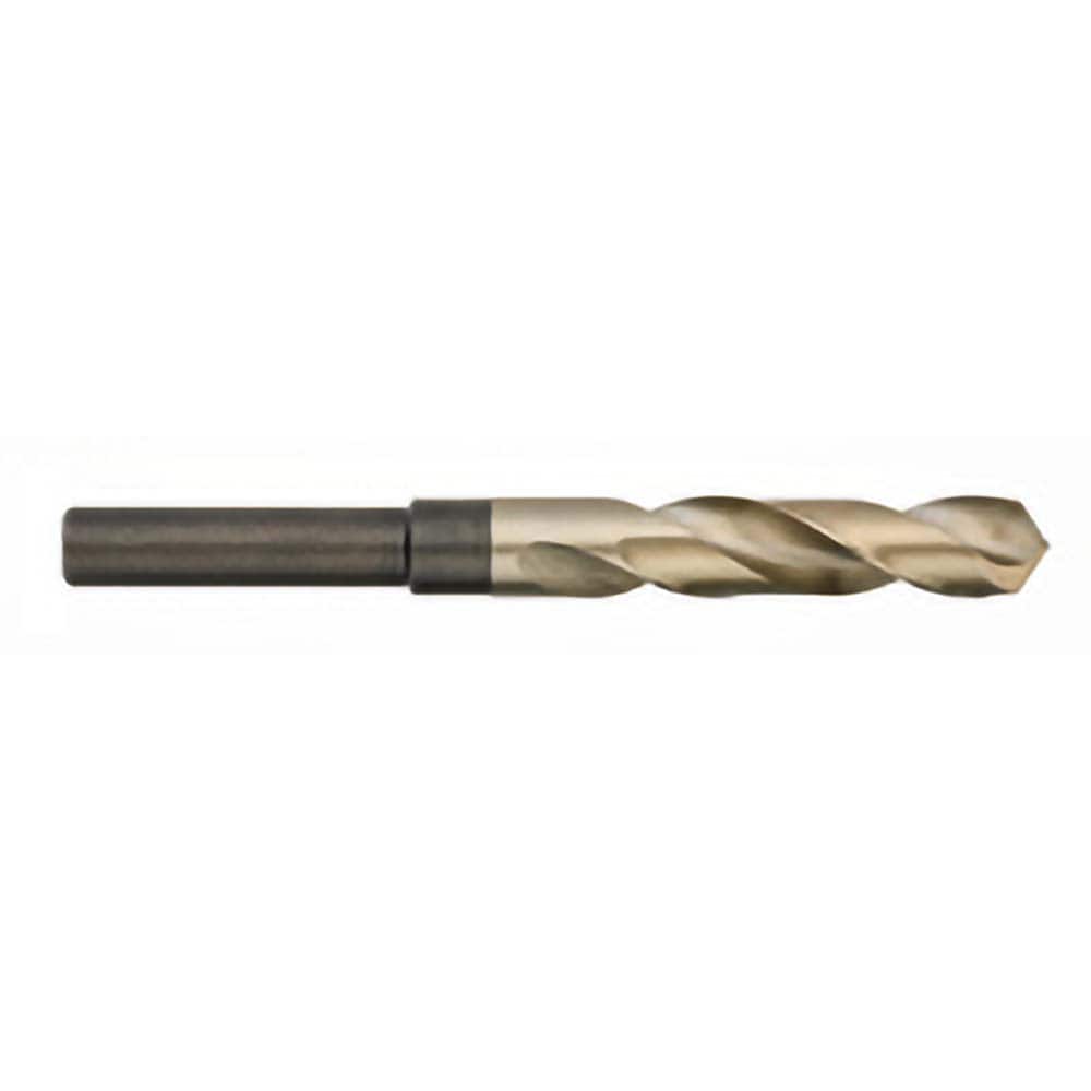 Titan USA - 19/32" 135° 1/2" Shank Uncoated Cobalt Silver & Deming Reduced Shank Drill Bit - Exact Industrial Supply
