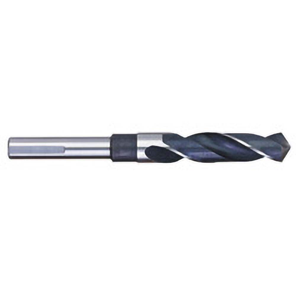 Reduced Shank Drill Bit: 5/8'' Dia, 1/2'' Shank Dia, 118  ™, High Speed Steel 6'' OAL, 3'' Flute Length, Bright/Uncoated Finish, Reduced with Flat Shank, Series 620
