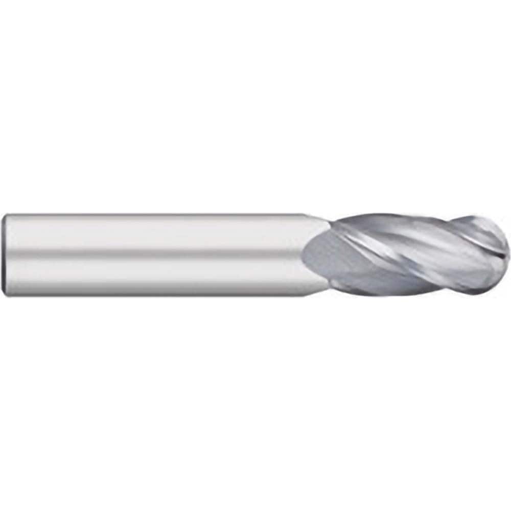 Titan USA - Ball End Mills; Mill Diameter (Inch): 1/4 ; Mill Diameter (Decimal Inch): 0.2500 ; Number of Flutes: 4 ; Length of Cut (Inch): 3/4 ; Length of Cut (Decimal Inch): 0.7500 ; Material: Solid Carbide - Exact Industrial Supply