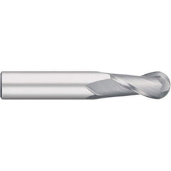 Titan USA - Ball End Mills; Mill Diameter (Decimal Inch): 0.3438 ; Number of Flutes: 2 ; Length of Cut (Inch): 1 ; Length of Cut (Decimal Inch): 1.0000 ; Material: Solid Carbide ; Overall Length (Inch): 2-1/2 - Exact Industrial Supply