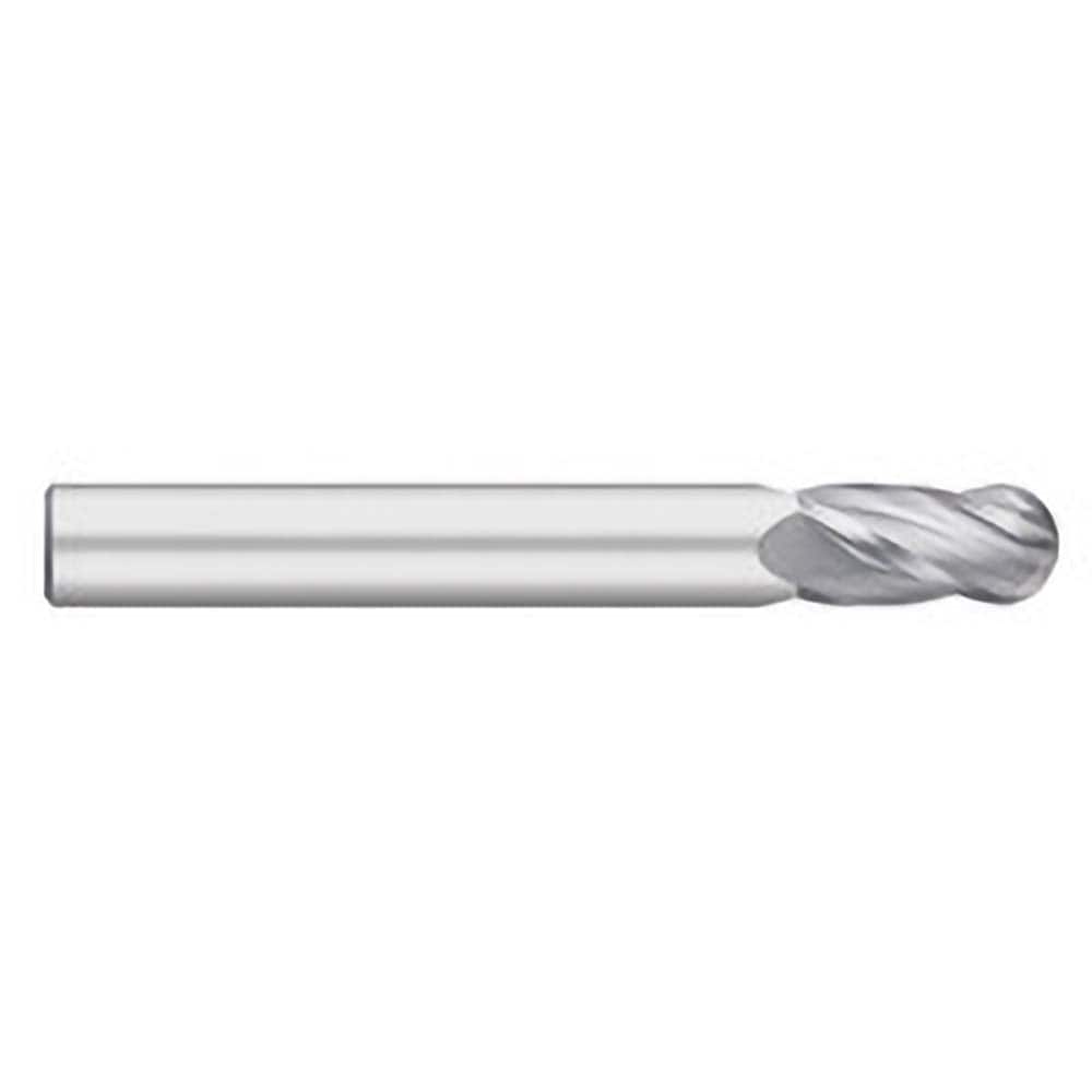 Titan USA - Ball End Mills; Mill Diameter (Inch): 1/8 ; Mill Diameter (Decimal Inch): 0.1250 ; Number of Flutes: 4 ; Length of Cut (Inch): 3/4 ; Length of Cut (Decimal Inch): 0.7500 ; Material: Solid Carbide - Exact Industrial Supply