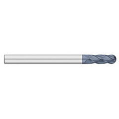 Titan USA - Ball End Mills; Mill Diameter (Inch): 3/4 ; Mill Diameter (Decimal Inch): 0.7500 ; Number of Flutes: 4 ; Length of Cut (Inch): 4 ; Length of Cut (Decimal Inch): 4.0000 ; Material: Solid Carbide - Exact Industrial Supply