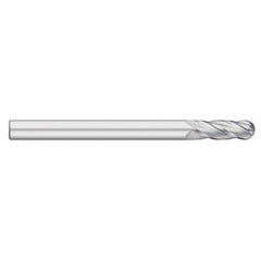 Titan USA - Ball End Mills; Mill Diameter (Inch): 7/8 ; Mill Diameter (Decimal Inch): 0.8750 ; Number of Flutes: 4 ; Length of Cut (Inch): 3 ; Length of Cut (Decimal Inch): 3.0000 ; Material: Solid Carbide - Exact Industrial Supply