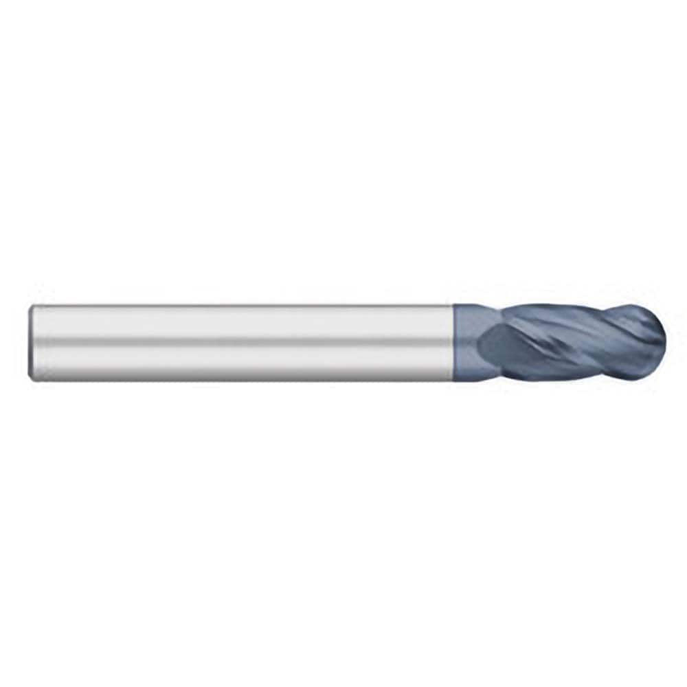 Titan USA - Ball End Mills; Mill Diameter (Inch): 3/8 ; Mill Diameter (Decimal Inch): 0.3750 ; Number of Flutes: 4 ; Length of Cut (Inch): 1-1/8 ; Length of Cut (Decimal Inch): 1.1250 ; Material: Solid Carbide - Exact Industrial Supply