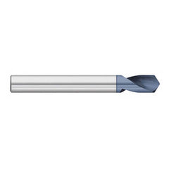 Titan USA - Spotting Drills; Body Diameter (Inch): 3/8 ; Body Diameter (Decimal Inch): 3/8 ; Drill Point Angle: 142 ; Spotting Drill Material: Solid Carbide ; Spotting Drill Finish/Coating: AlTiN ; Overall Length (Inch): 3 - Exact Industrial Supply