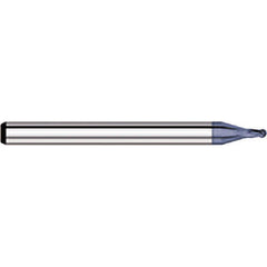 Titan USA - Ball End Mills; Mill Diameter (mm): 0.80 ; Mill Diameter (Inch): 1/32 ; Mill Diameter (Decimal Inch): 0.0310 ; Number of Flutes: 4 ; Length of Cut (mm): 1.20 ; Length of Cut (Inch): 3/64 - Exact Industrial Supply