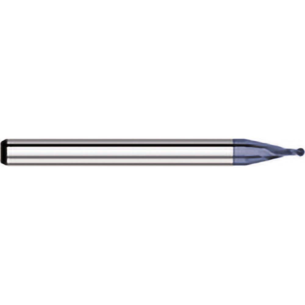 Titan USA - Ball End Mills; Mill Diameter (Decimal Inch): 0.0100 ; Number of Flutes: 2 ; Length of Cut (Inch): 1/64 ; Length of Cut (Decimal Inch): 0.0150 ; Material: Solid Carbide ; Overall Length (Inch): 1-1/2 - Exact Industrial Supply