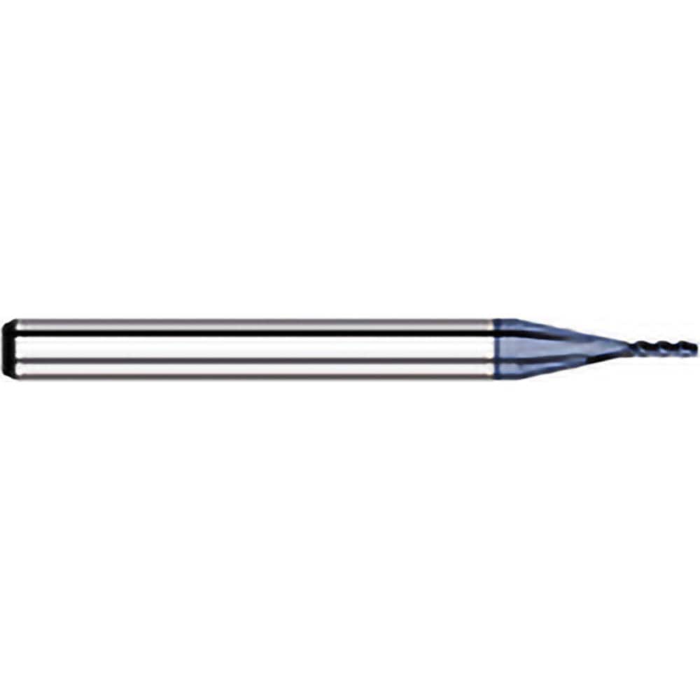 Corner Radius End Mill: 0.06″ Dia, 0.18″ LOC, 1/64″ Radius, 4 Flutes, Solid Carbide 1-1/2″ OAL, 1/8″ Shank Dia, 30 ° Helix, AlTiN Coated, Corner Radius End, Centercutting