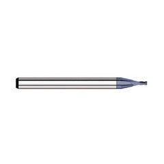 Corner Radius End Mill: 0.05″ Dia, 0.075″ LOC, 0.01″ Radius, 4 Flutes, Solid Carbide 1-1/2″ OAL, 1/8″ Shank Dia, 30 ° Helix, AlTiN Coated, Corner Radius End, Centercutting