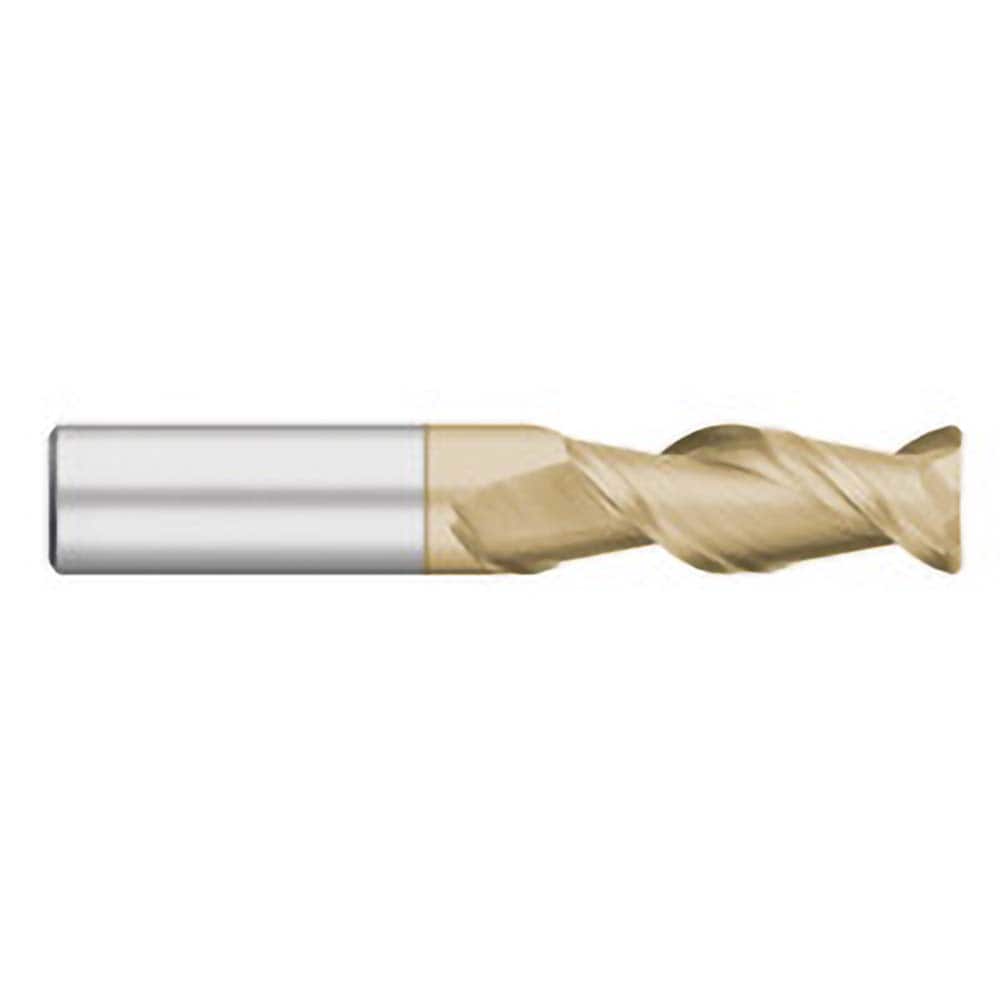 Corner Radius End Mill: 1/2″ Dia, 1-1/4″ LOC, 0.04″ Radius, 2 Flutes, Solid Carbide 3″ OAL, 1/2″ Shank Dia, 45 ° Helix, ZrN Coated, Corner Radius End, Centercutting