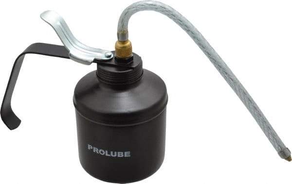 PRO-LUBE - 500 mL Capcity, 9" Long Flexible Spout, Lever-Type Oiler - Steel Pump, Steel Body, Powder Coated - Eagle Tool & Supply