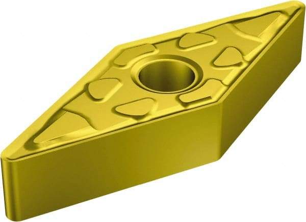 Sandvik Coromant - VNMG332 MM Grade 2015 Carbide Turning Insert - TiCN/AI2O3/TiN Finish, 35° Diamond, 3/8" Inscr Circle, 3/16" Thick, 1/32" Corner Radius - Eagle Tool & Supply