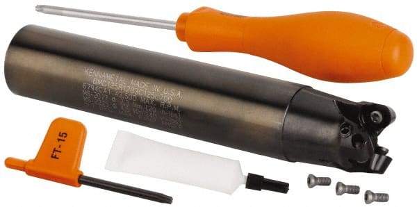 Kennametal - 32mm Cutting Diam, 32mm Shank Diam, 1.26" Max Depth of Cut, Straight Shank Indexable Copy End Mill - 3 Inserts, RP.T 1204M0.. Insert, Through Coolant - Eagle Tool & Supply