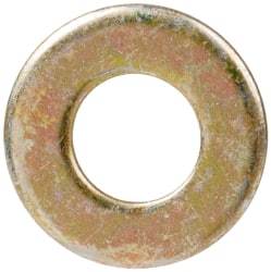 Made in USA - #10 Screw, Grade 1008/1010 Steel Standard Flat Washer - 0.219" ID x 0.438" OD, 0.042" Thick, Cadmium-Plated Finish, Meets Military Specifications - Eagle Tool & Supply
