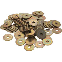 Made in USA - #10 Screw, Grade 1008/1010 Steel Standard Flat Washer - 1/4" ID x 1" OD, 0.06" Thick, Cadmium-Plated Finish, Meets Military Specifications - Eagle Tool & Supply