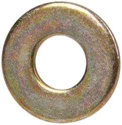 Made in USA - 1/4" Screw, Grade 1008/1010 Steel Standard Flat Washer - 0.281" ID x 5/8" OD, 0.06" Thick, Cadmium-Plated Finish, Meets Military Specifications - Eagle Tool & Supply