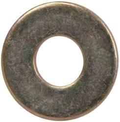 Made in USA - 1/4" Screw, Grade 1008/1010 Steel Standard Flat Washer - 0.312" ID x 0.734" OD, 0.06" Thick, Cadmium-Plated Finish, Meets Military Specifications - Eagle Tool & Supply