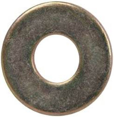 Made in USA - 1/4" Screw, Grade 1008/1010 Steel Standard Flat Washer - 0.312" ID x 0.734" OD, 0.06" Thick, Cadmium-Plated Finish, Meets Military Specifications - Eagle Tool & Supply