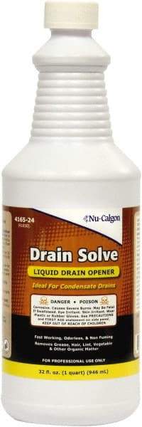 Nu-Calgon - 1 Qt Liquid Drain Cleaner - Unscented, Bottle - Eagle Tool & Supply