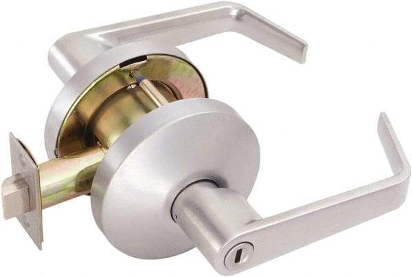 Falcon - Medium Duty Privacy Lever Lockset - 2-3/4" Back Set, Satin Chrome Finish - Eagle Tool & Supply