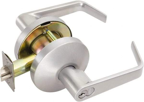 Falcon - Medium Duty Classroom Lever Lockset - 2-3/4" Back Set, For Best/ Falcon I/C-Core Cylinder, Satin Chrome Finish - Eagle Tool & Supply