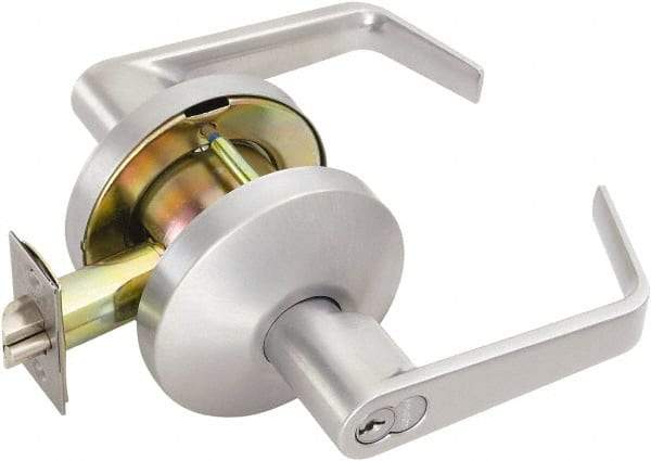 Falcon - Medium Duty Storeroom Lever Lockset - 2-3/4" Back Set, For Best/ Falcon I/C-Core Cylinder, Satin Chrome Finish - Eagle Tool & Supply