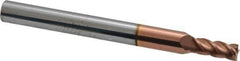 Accupro - 4.5mm, 9.5mm LOC, 6mm Shank Diam, 63mm OAL, 4 Flute, Solid Carbide Square End Mill - Single End, TiCN Finish, Spiral Flute, 40° Helix, Centercutting, Right Hand Cut, Right Hand Flute - Eagle Tool & Supply