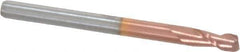 Accupro - 3mm, 6mm LOC, 3mm Shank Diam, 38mm OAL, 2 Flute, Solid Carbide Square End Mill - Single End, TiCN Finish, Spiral Flute, 40° Helix, Centercutting, Right Hand Cut, Right Hand Flute - Eagle Tool & Supply