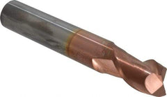 Accupro - 12mm, 0.629" LOC, 12mm Shank Diam, 76mm OAL, 2 Flute, Solid Carbide Square End Mill - Single End, TiCN Finish, Spiral Flute, 40° Helix, Centercutting, Right Hand Cut, Right Hand Flute - Eagle Tool & Supply