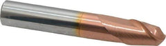 Accupro - 12mm Diam, 16mm LOC, 2 Flute Solid Carbide Ball End Mill - TiCN Finish, Single End, 76mm OAL, 12mm Shank Diam, Spiral Flute - Eagle Tool & Supply