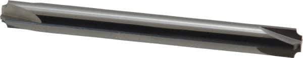 Accupro - 0.046" Radius, 1/4" Mill Diam, 4 Flute Solid Carbide Corner Rounding End Mill - Double End, Uncoated, 2-1/2" OAL, 1/4" Shank Diam - Eagle Tool & Supply