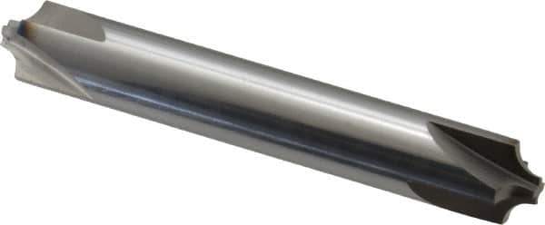 Accupro - 0.118" Radius, 3/8" Mill Diam, 4 Flute Solid Carbide Corner Rounding End Mill - Double End, Uncoated, 2-1/2" OAL, 3/8" Shank Diam - Eagle Tool & Supply