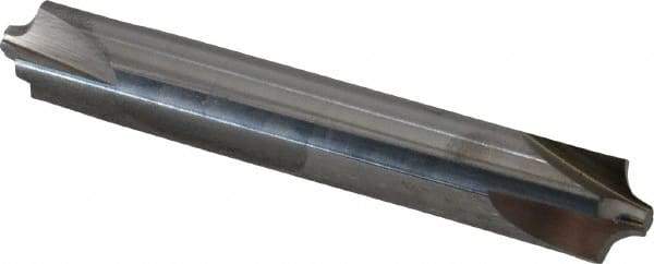 Accupro - 1/8" Radius, 3/8" Mill Diam, 4 Flute Solid Carbide Corner Rounding End Mill - Double End, Uncoated, 2-1/2" OAL, 3/8" Shank Diam - Eagle Tool & Supply