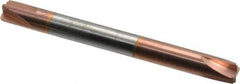 Accupro - 0.01" Radius, 3/16" Mill Diam, 4 Flute Solid Carbide Corner Rounding End Mill - Double End, TiCN Finish, 2" OAL, 3/16" Shank Diam - Eagle Tool & Supply