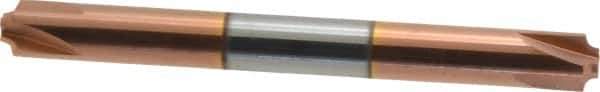 Accupro - 0.05" Radius, 1/4" Mill Diam, 4 Flute Solid Carbide Corner Rounding End Mill - Double End, TiCN Finish, 2-1/2" OAL, 1/4" Shank Diam - Eagle Tool & Supply