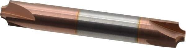 Accupro - 0.094" Radius, 3/8" Mill Diam, 4 Flute Solid Carbide Corner Rounding End Mill - Double End, TiCN Finish, 2-1/2" OAL, 3/8" Shank Diam - Eagle Tool & Supply