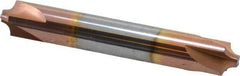 Accupro - 0.118" Radius, 3/8" Mill Diam, 4 Flute Solid Carbide Corner Rounding End Mill - Double End, TiCN Finish, 2-1/2" OAL, 3/8" Shank Diam - Eagle Tool & Supply