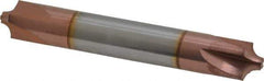 Accupro - 1/8" Radius, 3/8" Mill Diam, 4 Flute Solid Carbide Corner Rounding End Mill - Double End, TiCN Finish, 2-1/2" OAL, 3/8" Shank Diam - Eagle Tool & Supply