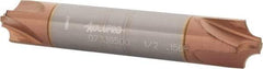 Accupro - 0.156" Radius, 1/2" Mill Diam, 4 Flute Solid Carbide Corner Rounding End Mill - Double End, TiCN Finish, 3" OAL, 1/2" Shank Diam - Eagle Tool & Supply