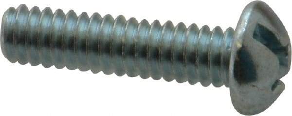 Value Collection - 1/4-20 UNC, 1" Length Under Head Slotted/Phillips Drive Machine Screw - Round Head, Grade J82 Steel, Zinc-Plated Finish, Without Washer - Eagle Tool & Supply