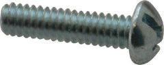 Value Collection - 1/4-20 UNC, 1" Length Under Head Slotted/Phillips Drive Machine Screw - Round Head, Grade J82 Steel, Zinc-Plated Finish, Without Washer - Eagle Tool & Supply
