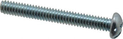Value Collection - 1/4-20 UNC, 2" Length Under Head Slotted/Phillips Drive Machine Screw - Round Head, Grade J82 Steel, Zinc-Plated Finish, Without Washer - Eagle Tool & Supply