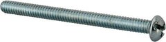 Value Collection - 1/4-20 UNC, 3" Length Under Head Slotted/Phillips Drive Machine Screw - Round Head, Grade J82 Steel, Zinc-Plated Finish, Without Washer - Eagle Tool & Supply