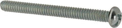 Value Collection - #10-24 UNC, 2" Length Under Head Slotted/Phillips Drive Machine Screw - Round Head, Grade J82 Steel, Zinc-Plated Finish, Without Washer - Eagle Tool & Supply