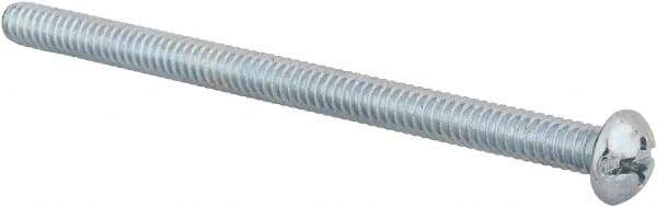 Value Collection - #10-24 UNC, 3" Length Under Head Slotted/Phillips Drive Machine Screw - Round Head, Grade J82 Steel, Zinc-Plated Finish, Without Washer - Eagle Tool & Supply