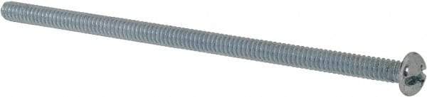 Value Collection - #10-24 UNC, 4" Length Under Head Slotted/Phillips Drive Machine Screw - Round Head, Grade 2 Steel, Zinc-Plated Finish, Without Washer - Eagle Tool & Supply