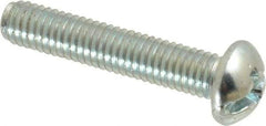 Value Collection - #10-32 UNF, 1" Length Under Head Slotted/Phillips Drive Machine Screw - Round Head, Grade J82 Steel, Zinc-Plated Finish, Without Washer - Eagle Tool & Supply