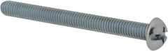 Value Collection - #10-32 UNF, 2" Length Under Head Slotted/Phillips Drive Machine Screw - Round Head, Grade 2 Steel, Zinc-Plated Finish, Without Washer - Eagle Tool & Supply