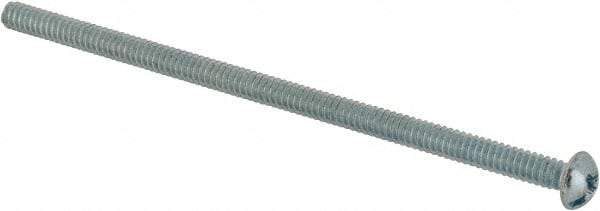 Value Collection - #6-32 UNC, 3" Length Under Head Slotted/Phillips Drive Machine Screw - Round Head, Grade J82 Steel, Zinc-Plated Finish, Without Washer - Eagle Tool & Supply