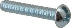 Value Collection - #6-32 UNC, 3/4" Length Under Head Slotted/Phillips Drive Machine Screw - Round Head, Grade J82 Steel, Zinc-Plated Finish, Without Washer - Eagle Tool & Supply